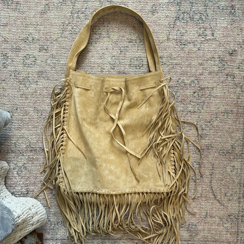 Polo Ralph Lauren Fringe Suede Shoulder Bag